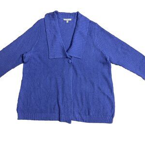 Woman Within Lavender Knit One Button Front‎ Cardigan Sweater 1X